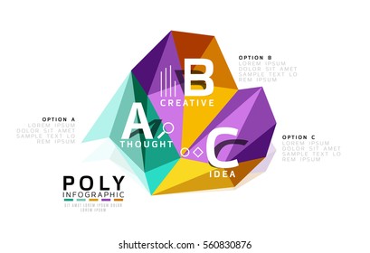 Plantilla de infografía de polos bajos con letras A B C
