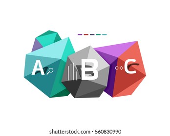 Plantilla de infografía de polos bajos con letras A B C