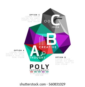 Plantilla de infografía de polos bajos con letras A B C