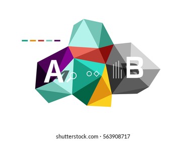 Plantilla de infografía de polos bajos con letras A B C