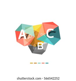 Plantilla de infografía de polos bajos con letras A B C