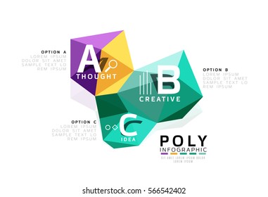 Plantilla de infografía de polos bajos con letras A B C