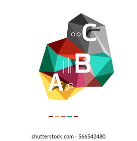 Modelo moderno baixo poli infográfico com letras A B C