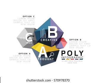 Plantilla de infografía de polos bajos con letras A B C