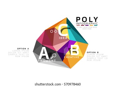 Plantilla de infografía de polos bajos con letras A B C