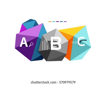 Plantilla de infografía de polos bajos con letras A B C