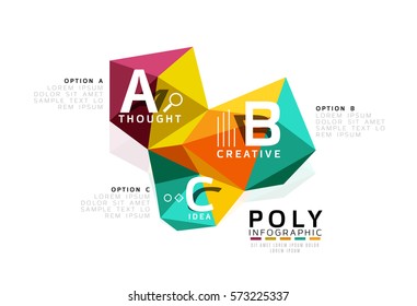 Plantilla de infografía de polos bajos con letras A B C