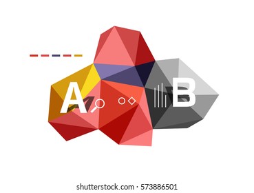Plantilla de infografía de polos bajos con letras A B C