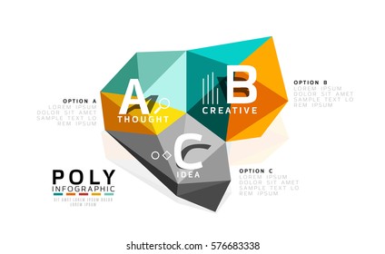Plantilla de infografía de polos bajos con letras A B C