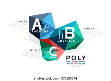 Plantilla de infografía de polos bajos con letras A B C