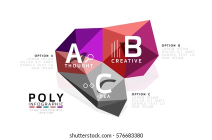 Plantilla de infografía de polos bajos con letras A B C