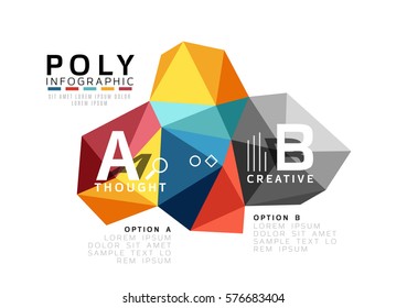 Plantilla de infografía de polos bajos con letras A B C