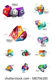 Plantilla de infografía de polos bajos con letras A B C