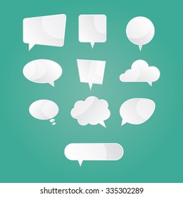 Moden vector illustration of empty white speech dialog bubbles