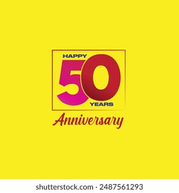 A moden vector illustration of Happy 50 years anniversary template design background