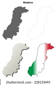 Modena blank detailed outline map set
