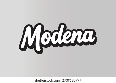 Modena city - Italy region Script Lettering with Bold Outline