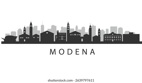 Modena Italy City Skyline Silhouette.