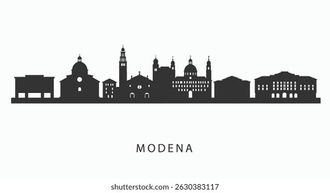 Modena with Italy Skyline City Silhouette.