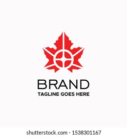 Modenr maple leaf logo template