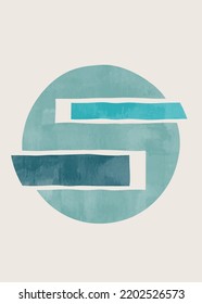 Moder design, hand painted illustration for wall decoration, social media, banner, postcard, cover, background