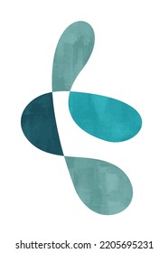 Moder design, hand painted illustration for wall decoration, social media, banner, postcard, cover, background