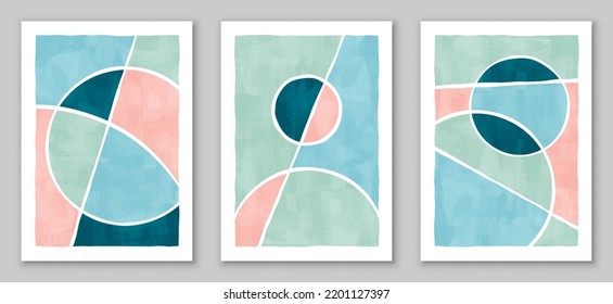 
Diseño moderno, ilustraciones pintadas a mano para la decoración de paredes, medios sociales, banner, postal, portada, fondo. Conjunto de vector Pastej