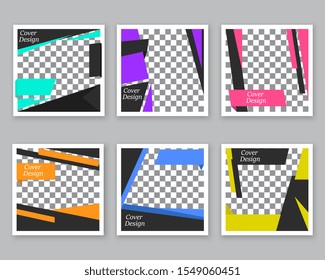 moder graphic style background design. set of templates social media banner. vector illustration