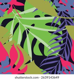 Moder tropical pattern ideas for textile, home decor, banner, post card, template, rugs and carpet, Brochure, gift wrapping. Hawaiian seamless summer pattern. Vector illustration