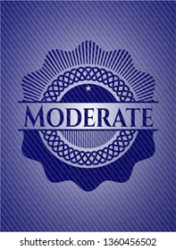 Moderate badge with denim texture