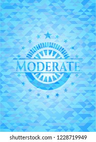 Moderate light blue emblem with mosaic background