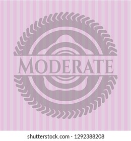 Moderate pink emblem. Retro