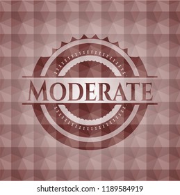 Moderate red emblem with geometric pattern. Seamless.