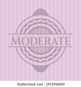 Moderate retro pink emblem. Vector design. 