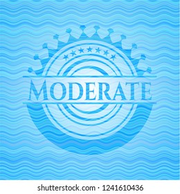 Moderate water wave concept emblem background.