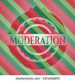 Moderation christmas emblem. Vector Illustration. Detailed.