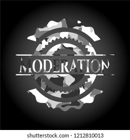 Moderation on grey camouflaged texture