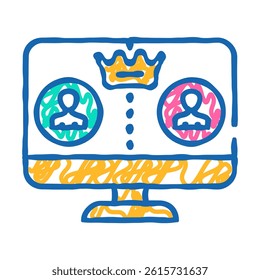 moderator control doodle icon sketch vector. moderator control sign. isolated symbol illustration