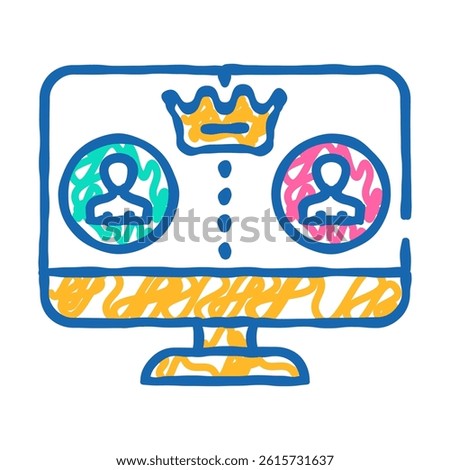 moderator control doodle icon sketch vector. moderator control sign. isolated symbol illustration
