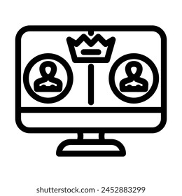 moderator control line icon vector. moderator control sign. isolated contour symbol black illustration