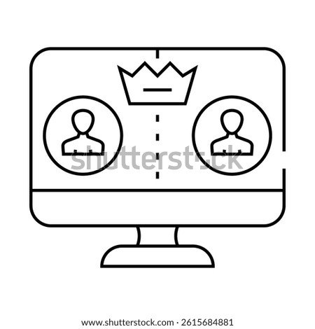 moderator control line icon vector. moderator control sign. isolated contour symbol black illustration