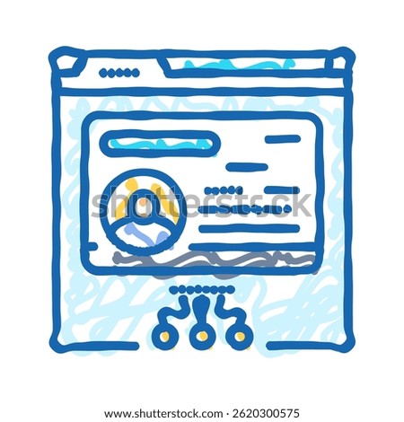 moderator control virtual conference doodle icon sketch vector. moderator control virtual conference sign. isolated symbol illustration