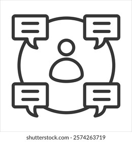 Moderator Icon Vector Illustration Outline