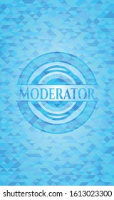 Moderator light blue mosaic emblem