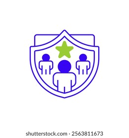 Moderator Two Tone Color Icon. linear style sign for mobile concept and web design. Outline vector icon.