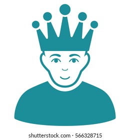 Moderator vector icon. Flat soft blue symbol. Pictogram is isolated on a white background. Designed for web and software interfaces.