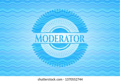 Moderator water wave emblem background.