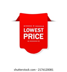 Moderb label Lowest price banner. Flat style design vector.