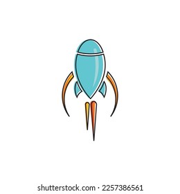 Icono del cohete moderno, ilustración del cohete