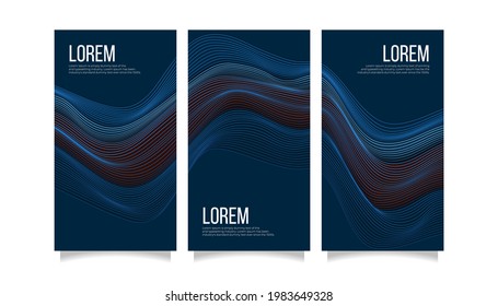 Moderm dynamic wavy line classic blue background
